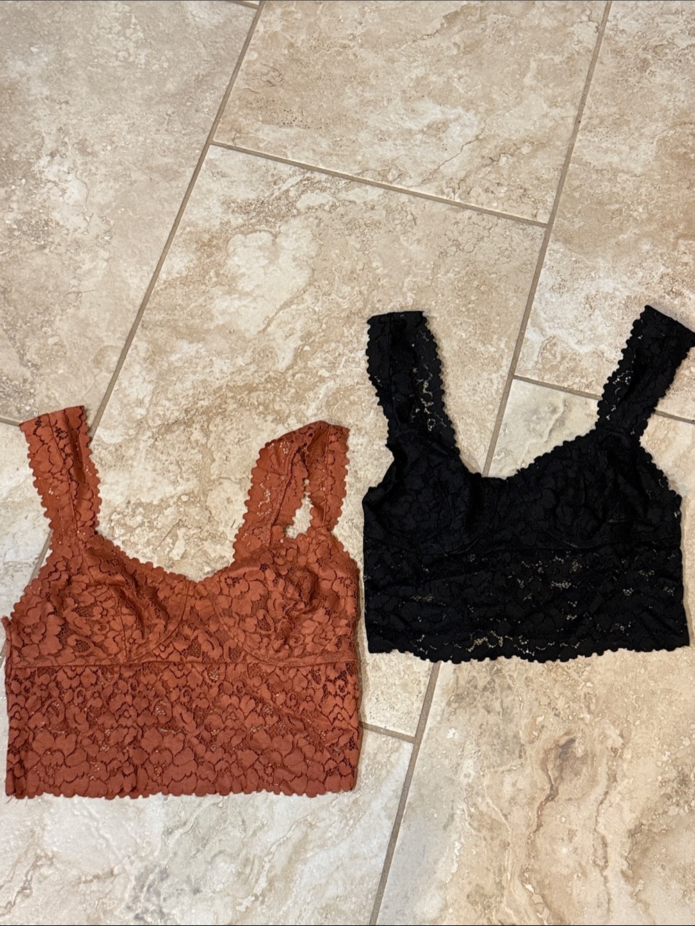 Free People Dream Away Terra Cotta Lace Brami Terracotta and Black Medium